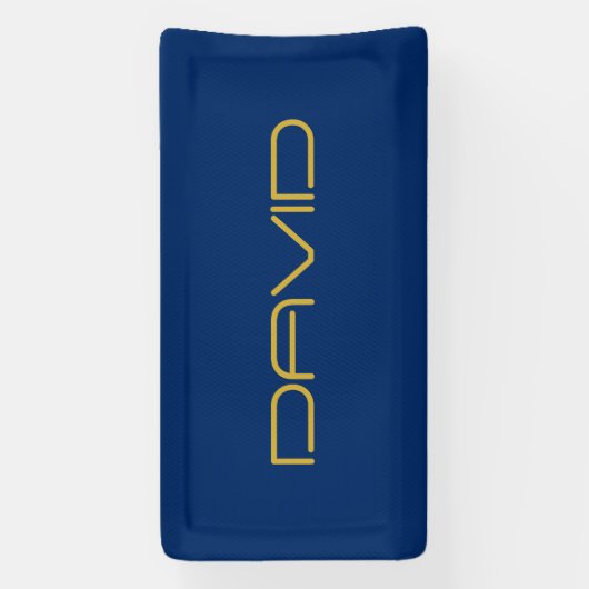 Banderoles Texte élégant modifiable | Or et bleu marine (Verticale)