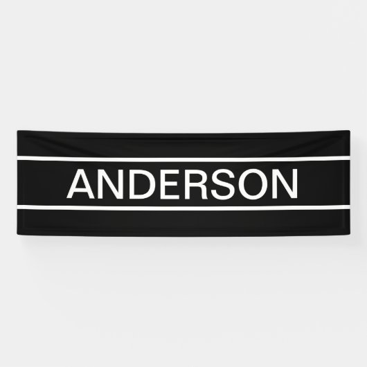 Banderoles Texte personnalisable | Bold Modern Black & White (Horizontal)