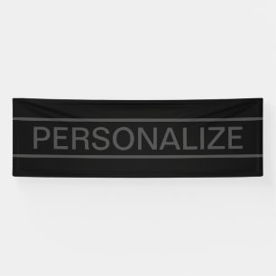 Banderoles Texte personnalisable Noir Moderne Gras & Gris F