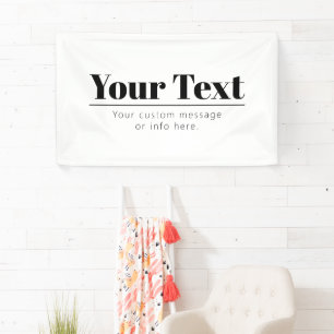Banderoles Texte rétro-modern élégant Noir & Blanc