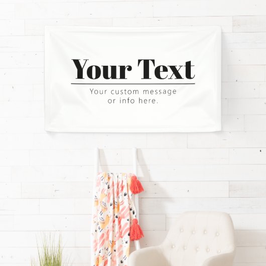 Banderoles Texte rétro-moderne élégant | Noir & Blanc (En situation)