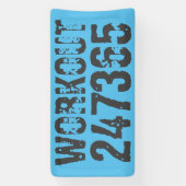 Banderoles Texte usé et rayé Workout 247365 bleu (Verticale)