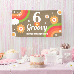 Banderoles Texture de papier kraft pour 6ème anniversaire rét