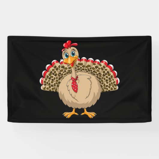 Banderoles Thanksgiving Leopard Turquie Thanksgiving automne (Horizontal)