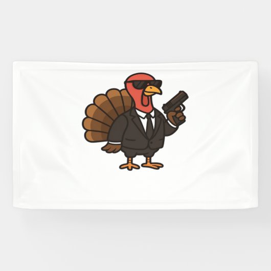 Banderoles Thanksgiving Secret Agent Turkey Classic T-Shirt (Horizontal)
