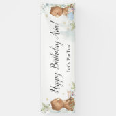 Banderoles Thé Nounours mignon pour deux 2ème anniversaire Co (Vertical)