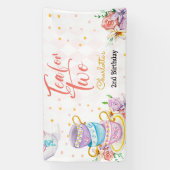 Banderoles Thé pour deux, anniversaire de thé (Verticale)