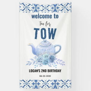 Banderoles Thé pour deux – Bienvenue pour un 2ème anniversair