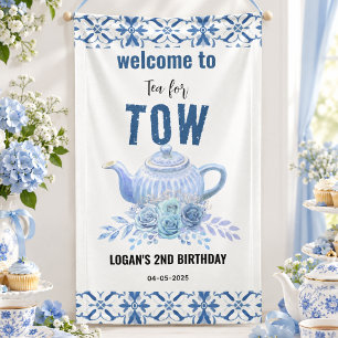 Banderoles Thé pour deux – Bienvenue pour un 2ème anniversair