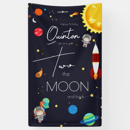 Banderoles Thème 2 Anniversaire de la Lune (Vertical)