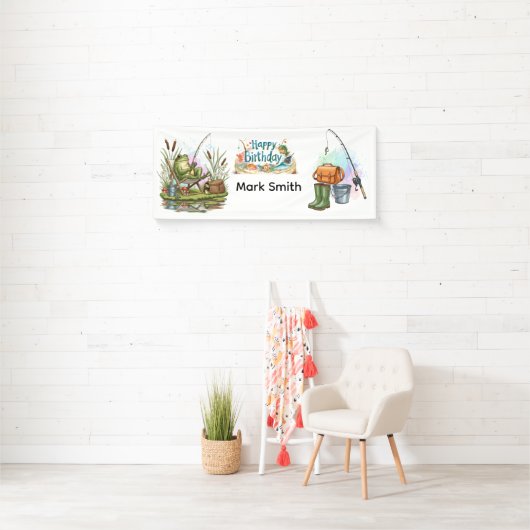 Banderoles Thème anniversaire de pêche (En situation)