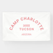 Banderoles Thème Camping Pink Camp Crest Bachelorette (Horizontal)