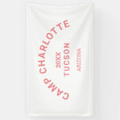 Banderoles Thème Camping Pink Camp Crest Bachelorette (Vertical)