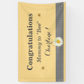 Banderoles Thème d'abeille Honeycomb Or & Gris Polka Dot (Vertical)