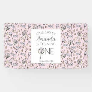 Banderoles Thème de bonbon pour le premier anniversaire de Sw