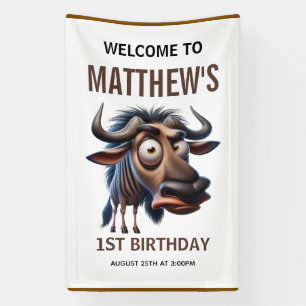 Banderoles Thème de ferme de gnous fous mignon pour 1er anniv