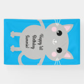 Banderoles Thème de fête d'anniversaire de Cat Cute Kitty (Horizontal)