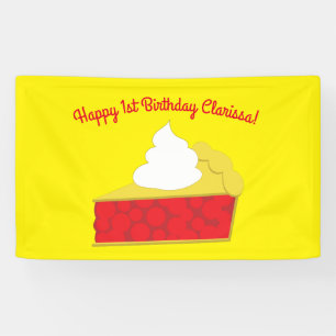 Banderoles Thème de fête d'anniversaire de cerise de tarte