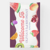 Banderoles Thème de fruit 2e anniversaire (Verticale)