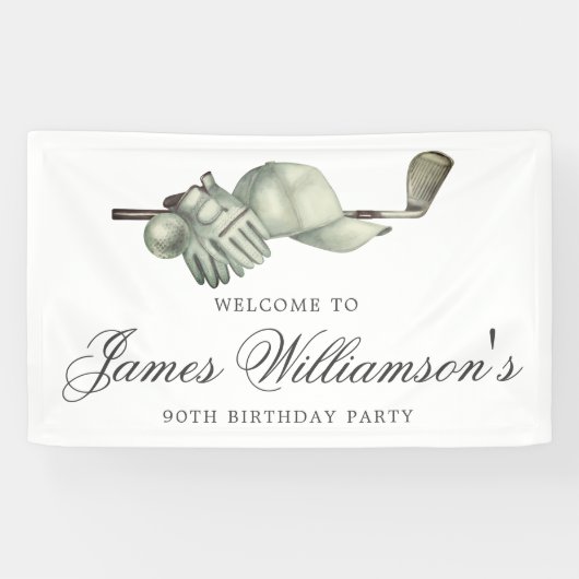 Banderoles Thème de golf 90e anniversaire fête bienvenue (Horizontal)