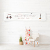 Banderoles Thème de golf rose bienvenue (En situation)