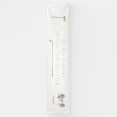 Banderoles Thème de golf rose bienvenue (Vertical)