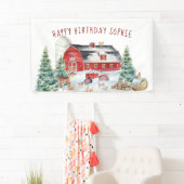 Banderoles Thème de la ferme d'hiver Fête d'anniversaire Bann (En situation)