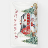 Banderoles Thème de la ferme d'hiver Fête d'anniversaire Bann (Vertical)