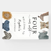 Banderoles Thème de Safari quatre Ever Wild Boy 4e anniversai (Horizontal)
