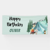 Banderoles Thème du camping Joyeux anniversaire (Horizontal)