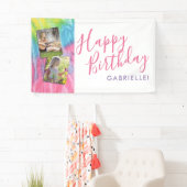 Banderoles Tie Dye Moderne Hippy Joyeux Anniversaire Photo (En situation)