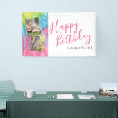 Banderoles Tie Dye Moderne Hippy Joyeux Anniversaire Photo (Salon professionnel)