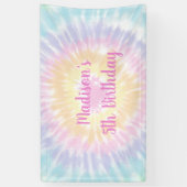 Banderoles Tie Dye Pastel Rainbow Boho Hippie Anniversaire (Vertical)