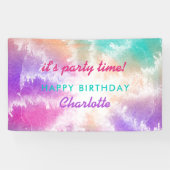 Banderoles Tie Dye Pastel Rose Orange Turquoise Violet Annive (Horizontal)