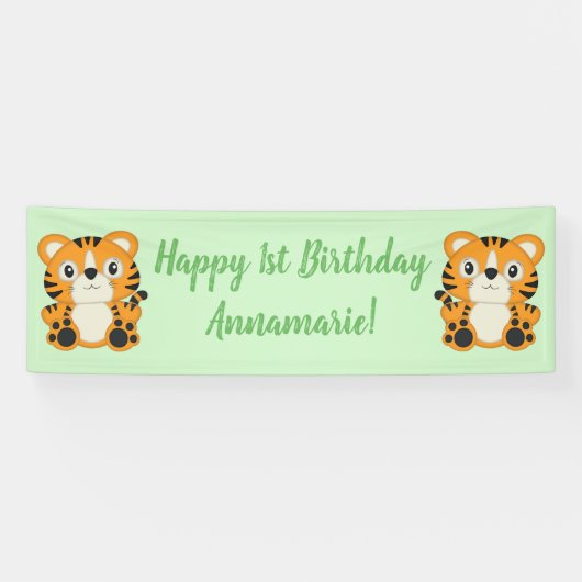 Banderoles Tiger Anniversaire Vert (Horizontal)
