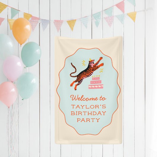 Banderoles Tiger Party Animals Kids Birthday Welcome
