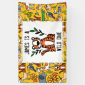 Banderoles Tiger Wild One fête d'anniversaire (Vertical)