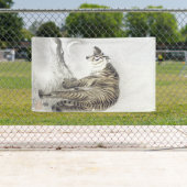 BANDEROLES TIGRE ROULANT À LA LUNE (En situation)