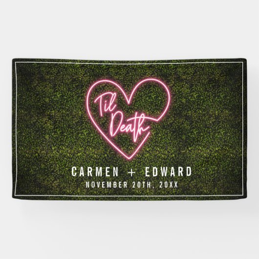 Banderoles Til Death Mariage Neon Heart (Horizontal)