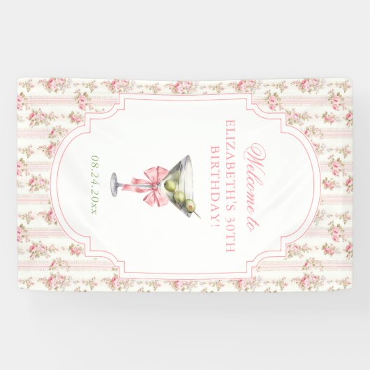 Banderoles 'Tini Bit Ancien Martini Coquette Anniversaire (Horizontal)