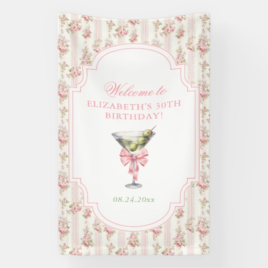 Banderoles 'Tini Bit Ancien Martini Coquette Anniversaire (Verticale)