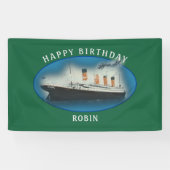 Banderoles Titanic Birthday Green RMS White Star Line Ship (Horizontal)