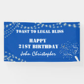 Banderoles Toast to Legal Bliss Elegant Blue 21e anniversaire (Horizontal)