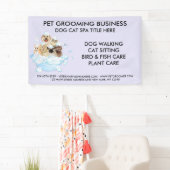 Banderoles Toilettage d'animaux de compagnie Chien Chat Spa B (En situation)