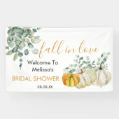 Banderoles tomber amoureux blanc citrouille verdure nuptiale (Horizontal)