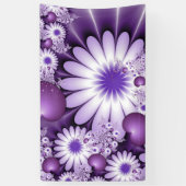 Banderoles Tomber dans l'amour Fleurs Abstraites et Coeurs Fr (Vertical)