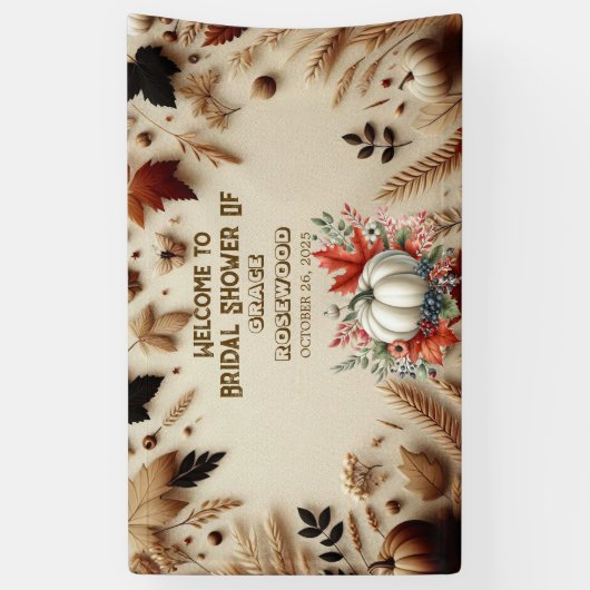 Banderoles Tombez Amoureux Citrouille Campagne Rustique Baby (Vertical)