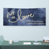Banderoles Tombez amoureux de l'automne | Bleu marine et or (Salon professionnel)