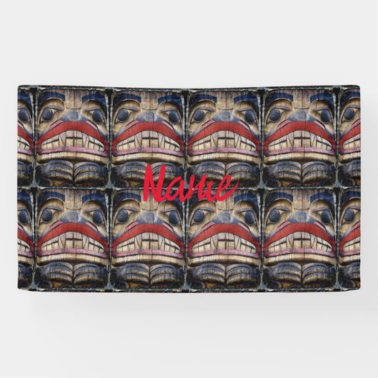 Banderoles Tonnerre à visage totem (Horizontal)