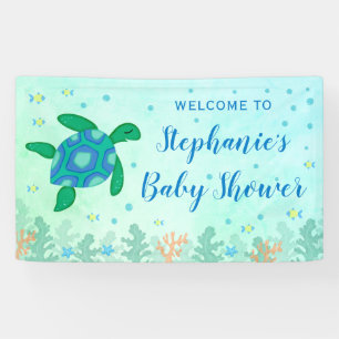 Banderoles Tortue baby shower Sous La Mer Accueil